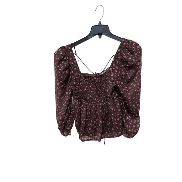 Astr the Label Floral print smocked babydoll top Size XS NWOT - Picture 6 of 6